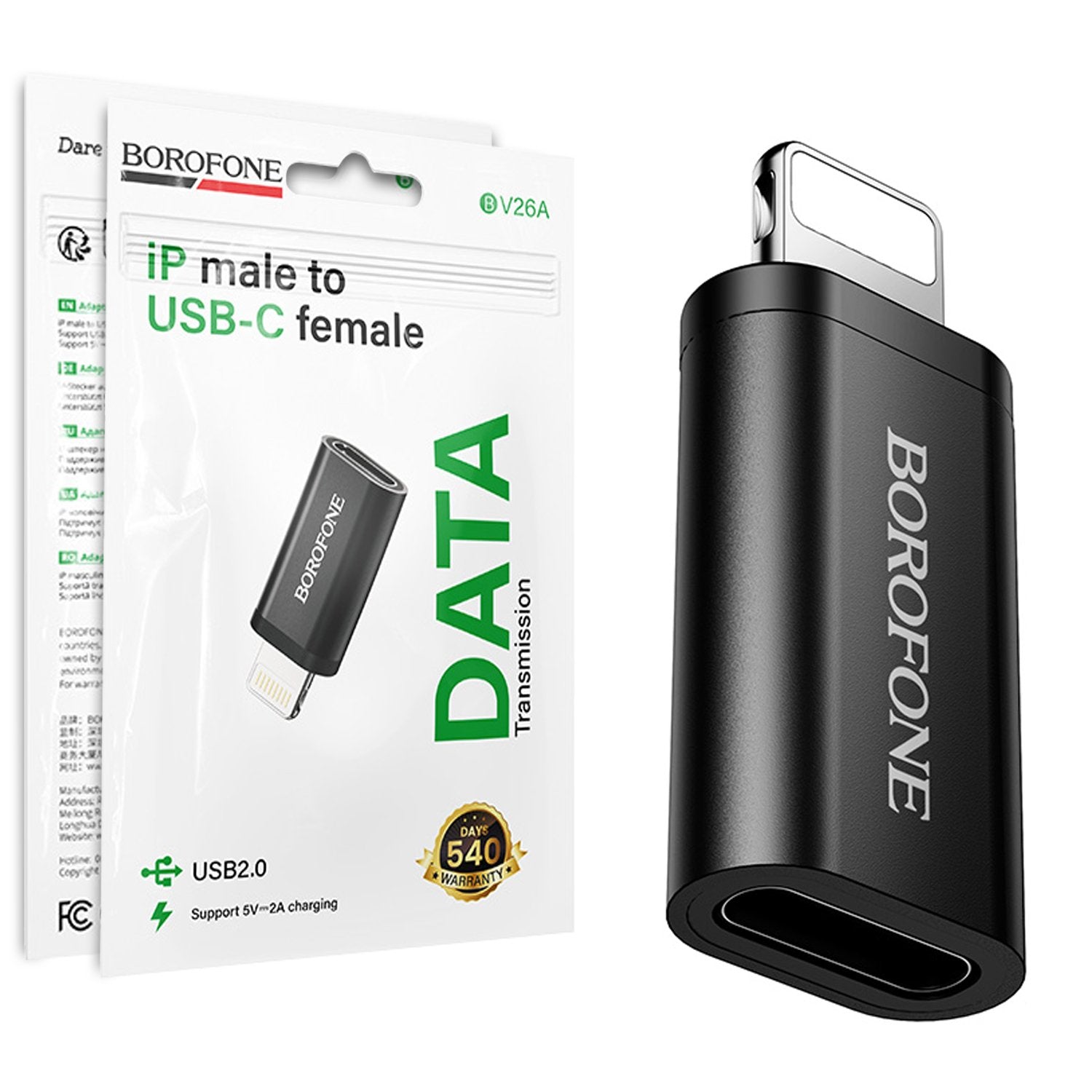 Borofone BV26A Lightning Male to USB Type C Female USB 2.0 Adapter Converter Borofone BV26A Lightning Male to USB Type C Female USB 2.0 Adapter Converter